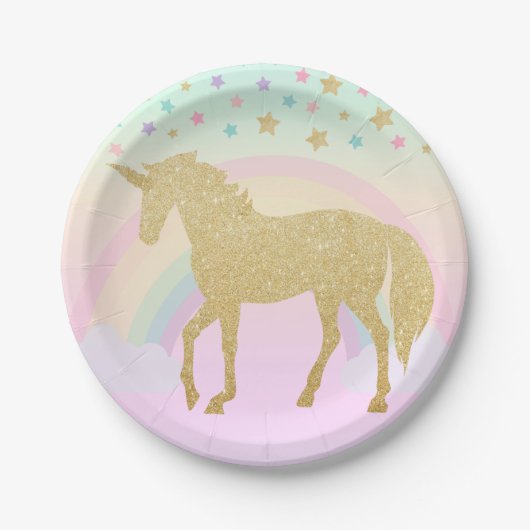 Unicorn Paper Borden 7 inch Papieren Bordje (Voorkant)