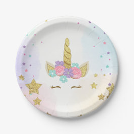 Unicorn Paper Borden Roze Gold Magische Dag Papieren Bordje