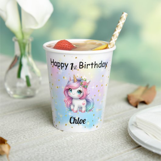 Unicorn Paper Cups Papieren Bekers (Insitu)