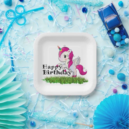 Unicorn Papieren Bordje (Feest)