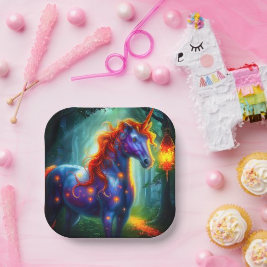Unicorn Papieren Bordje (Feest)