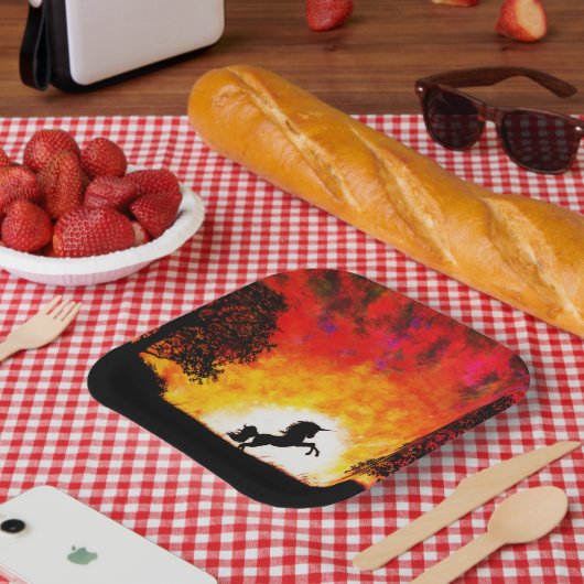 Unicorn Papieren Bordje (Picknick)