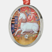 UNICORN PARCHMENT MONOGRAM METALEN ORNAMENT (Links)