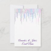 Unicorn Partij 1e 2e Baby Holograaf Roze Wit Kaart (Achterkant)