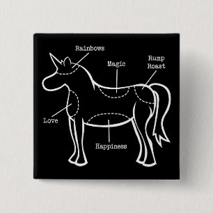 Unicorn Parts Vierkante Button 5,1 Cm