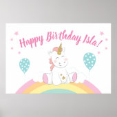 Unicorn party achtergrond, unicorn poster (Voorkant)