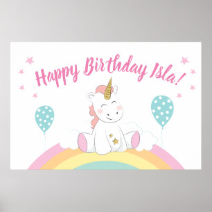 Unicorn party achtergrond, unicorn poster