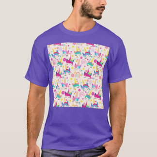 Unicorn Party Bright Patroon T-shirt