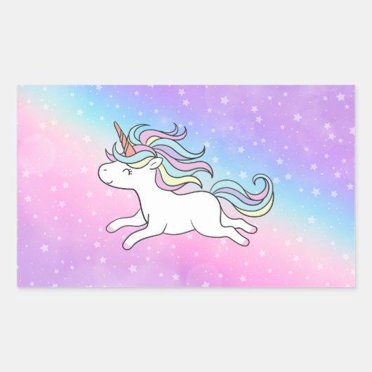 Unicorn Party Collectie! Rechthoekige Sticker (Voorkant)