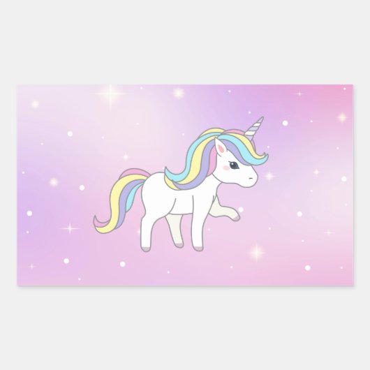 Unicorn Party Collectie! Rechthoekige Sticker (Voorkant)