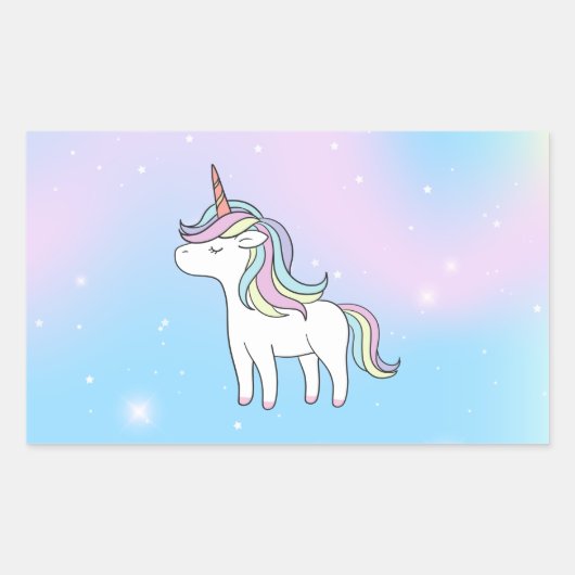 Unicorn Party Collectie! Rechthoekige Sticker (Voorkant)
