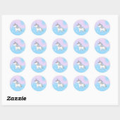 Unicorn Party Collectie! Ronde Sticker (Vel)