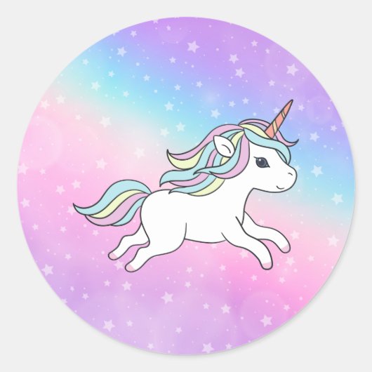 Unicorn Party Collectie! Ronde Sticker (Voorkant)