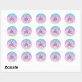 Unicorn Party Collectie! Ronde Sticker (Vel)