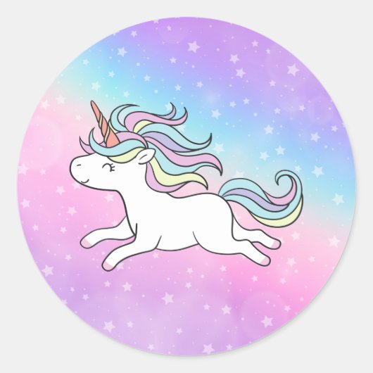 Unicorn Party Collectie! Ronde Sticker (Voorkant)