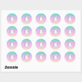 Unicorn Party Collectie! Ronde Sticker (Vel)