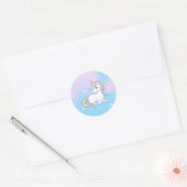 Unicorn Party Collectie! Ronde Sticker (Envelop)