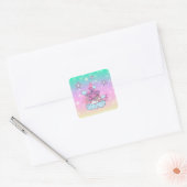 Unicorn Party Collectie! Vierkante Sticker (Envelop)
