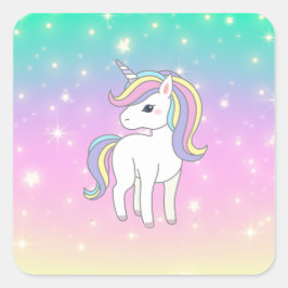 Unicorn Party Collectie! Vierkante Sticker