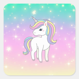 Unicorn Party Collectie! Vierkante Sticker