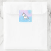 Unicorn Party Collectie! Vierkante Sticker (Tas)