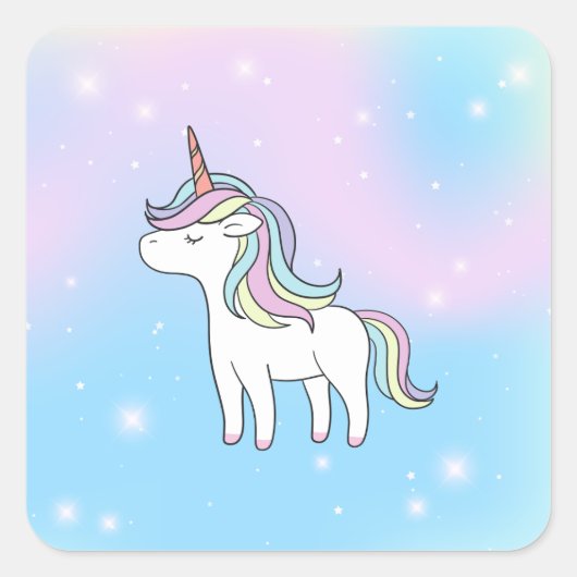Unicorn Party Collectie! Vierkante Sticker (Voorkant)
