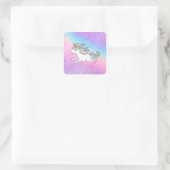Unicorn Party Collectie! Vierkante Sticker (Tas)