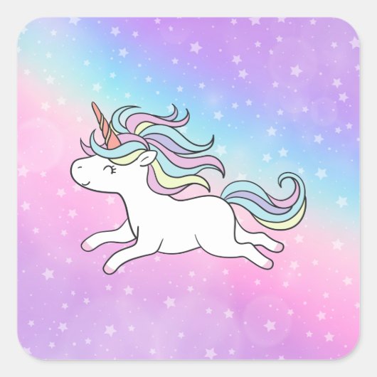 Unicorn Party Collectie! Vierkante Sticker (Voorkant)