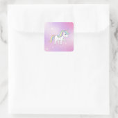 Unicorn Party Collectie! Vierkante Sticker (Tas)