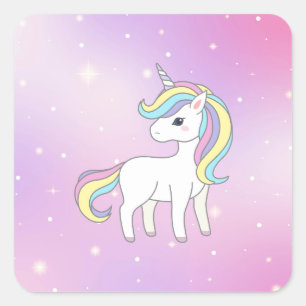 Unicorn Party Collectie! Vierkante Sticker