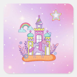 Unicorn Party Collectie! Vierkante Sticker