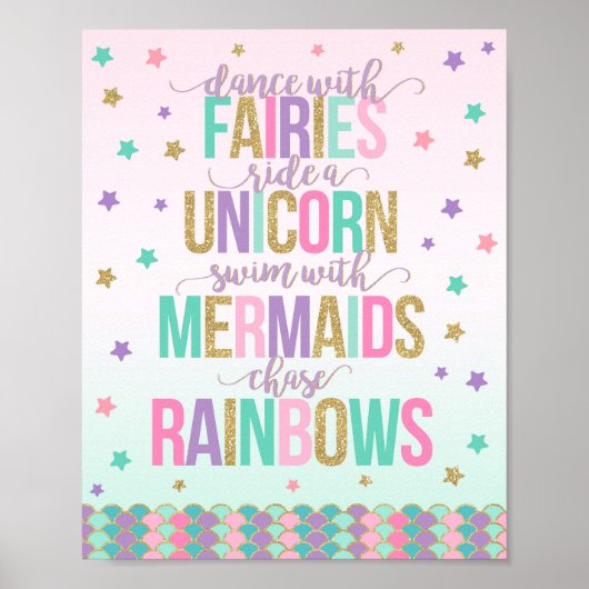 Unicorn Party Decorn Decorn Poster (Voorkant)