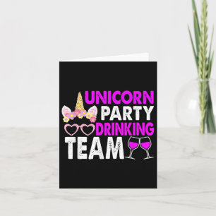 Unicorn Party Drink Team Wedding Bride and Groo Kaart