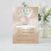 Unicorn Party Enchanted RSVP-kaarten RSVP Kaartje (Staand voorkant)