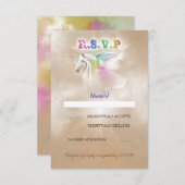 Unicorn Party Enchanted RSVP-kaarten RSVP Kaartje (Voorkant / Achterkant)