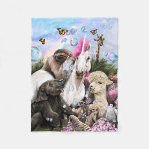 Unicorn Party Fleece Deken