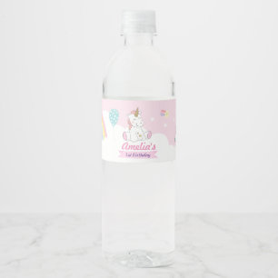 Unicorn party label, Unicorn Waterfles Etiket