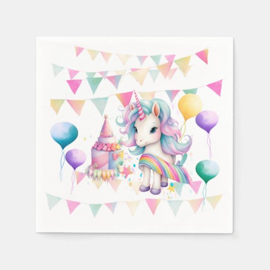 Unicorn Party Napkins Servet (Voorkant)