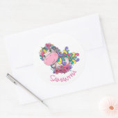 Unicorn Party Paarse Classic Round Sticker (Envelop)