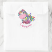 Unicorn Party Paarse Classic Round Sticker (Tas)