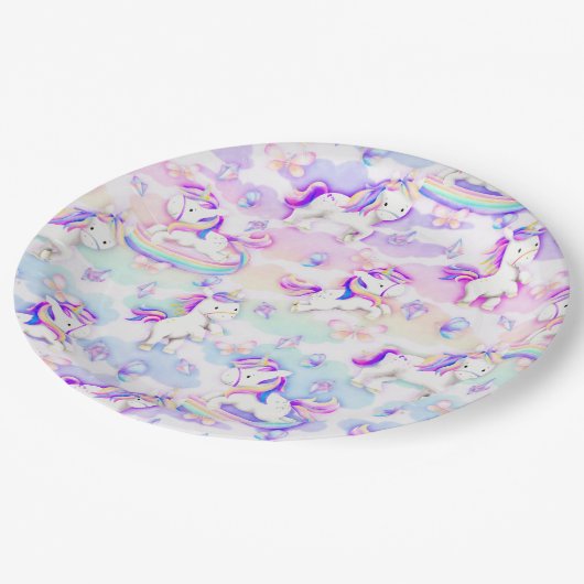 Unicorn Party Papieren Bordje (Gekanteld)