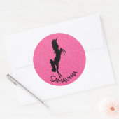 Unicorn Party Pride Pink Classic Round Sticker (Envelop)