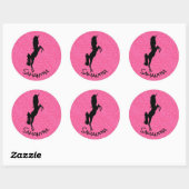 Unicorn Party Pride Pink Classic Round Sticker (Vel)