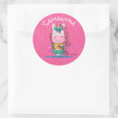 Unicorn Party Pride Pink Classic Round Sticker (Tas)