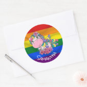 Unicorn Party Pride Rainbow Ronde Sticker (Envelop)