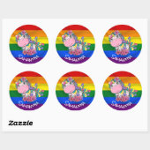 Unicorn Party Pride Rainbow Ronde Sticker (Vel)