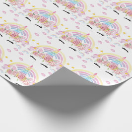 Unicorn Party Rainbow Glitter Cadeaupapier