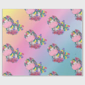 Unicorn Party regenbow pride Wrapping Paper Cadeaupapier (Vlak)