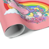 Unicorn Party regenbow pride Wrapping Paper Cadeaupapier (Rol Hoek)