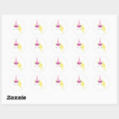 Unicorn Party Ronde Sticker (Vel)